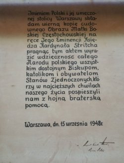 Dedykacja kard. A. Hlonda